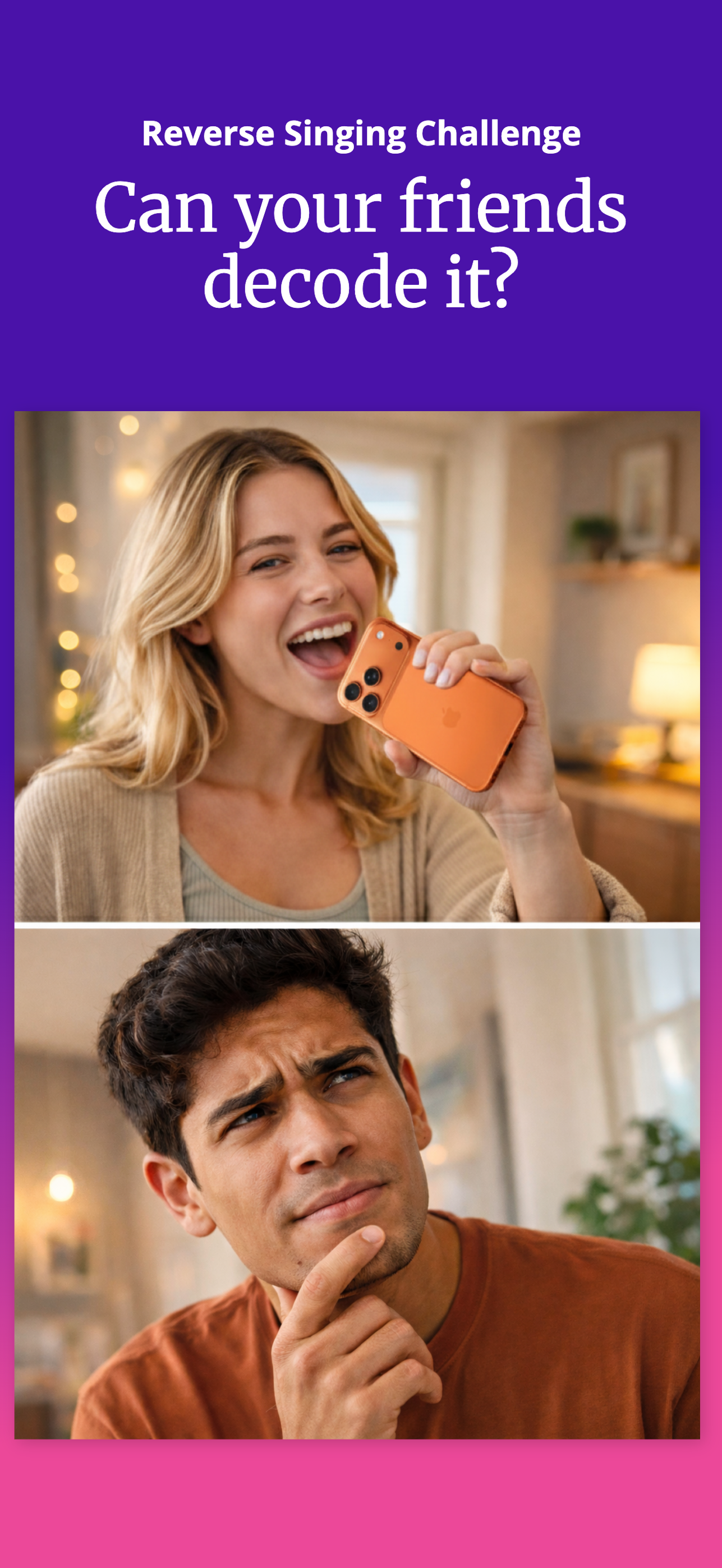 Reverse Singing Challenge in SupaFlip — can your friends decode it?